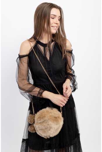 Faux fur overly bag
